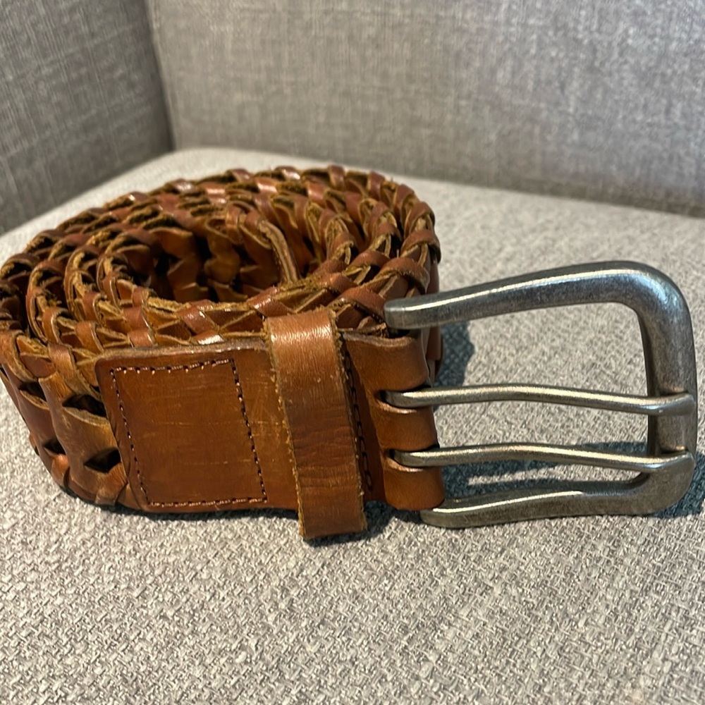 Braided leather belt. One size fits all.